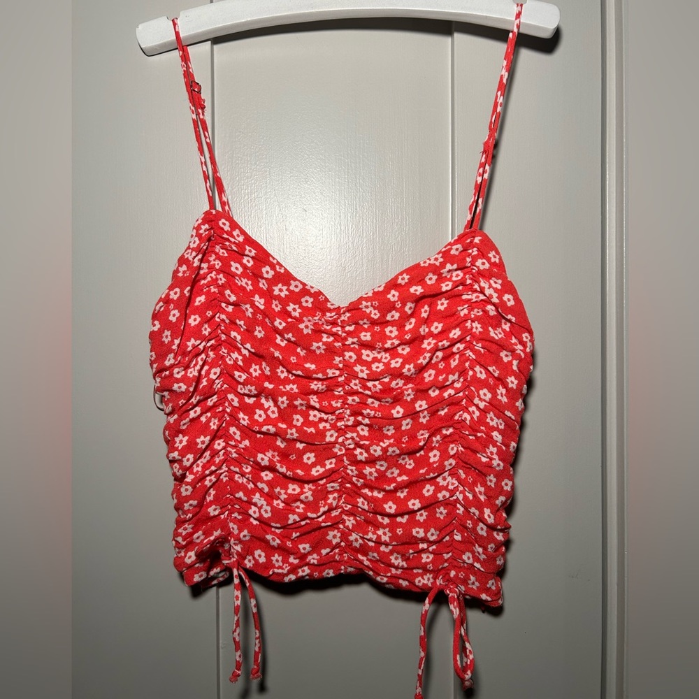 Cropped patterned tank top 🧡❤️